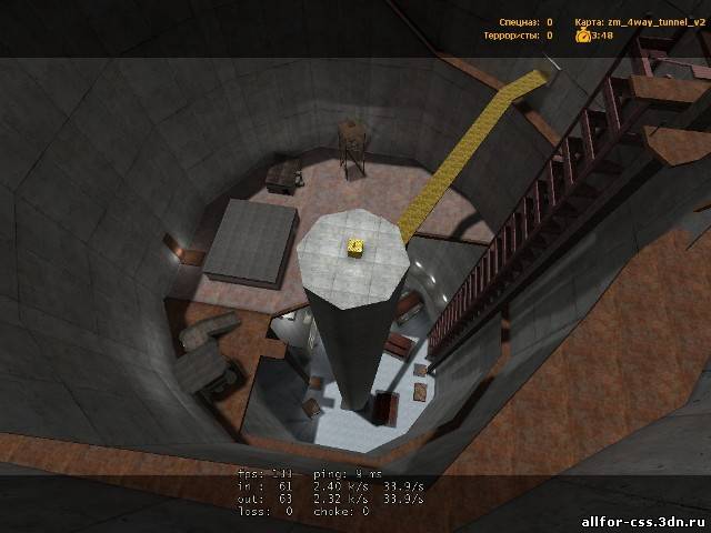 Карта zm_4way_tunnel_v2 для CSS